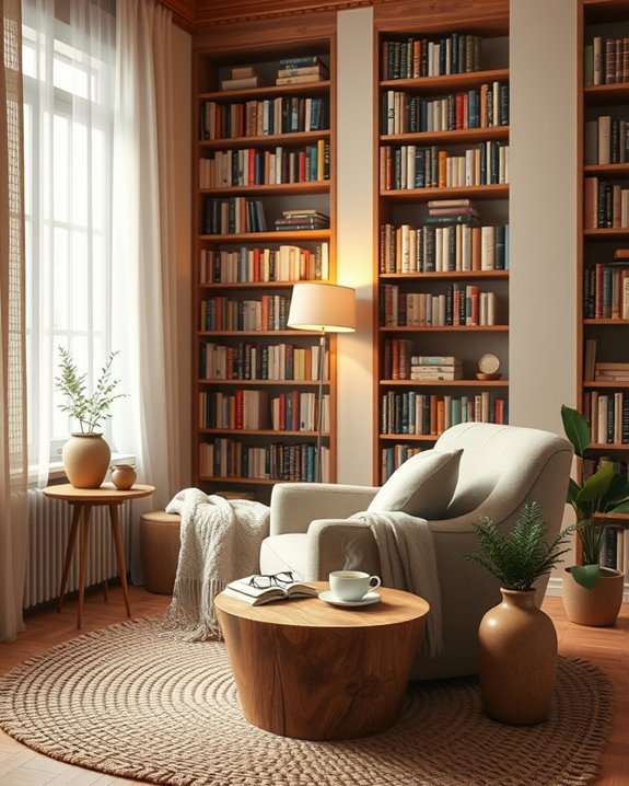 cozy basement reading retreat