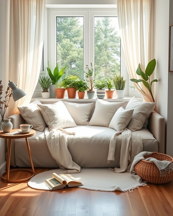 cozy bay window daybed