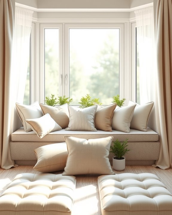 cozy bay window pillows