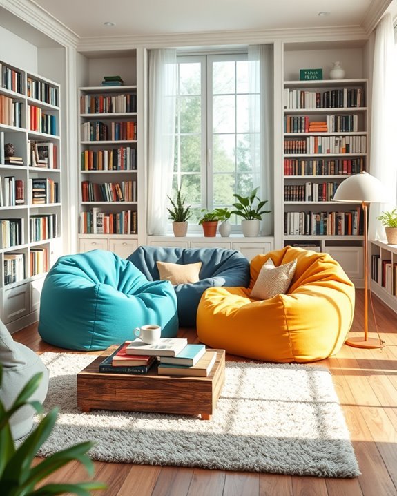 cozy bean bag reading nook
