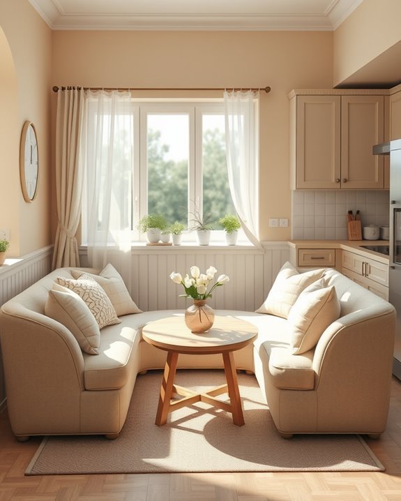 cozy beige kitchen nook