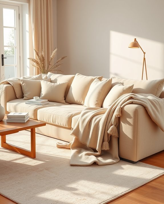 cozy beige throw blankets