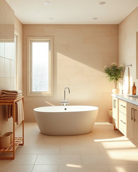 cozy beige tile ambiance