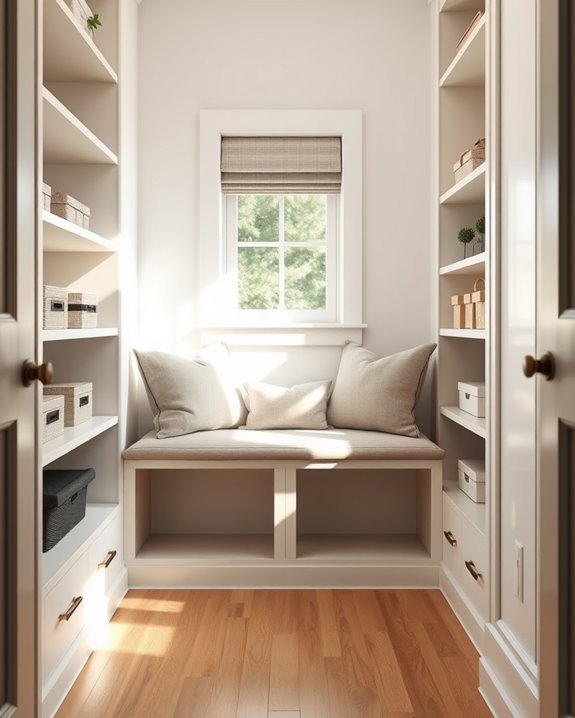 cozy bench for storage