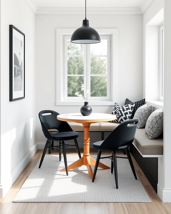 cozy black and white nook