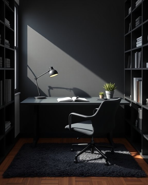 cozy black study retreat