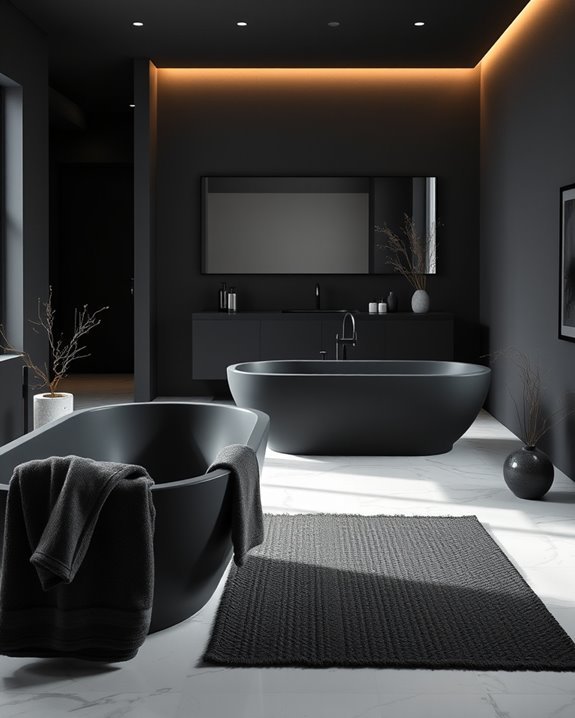 cozy black textiles enhance comfort