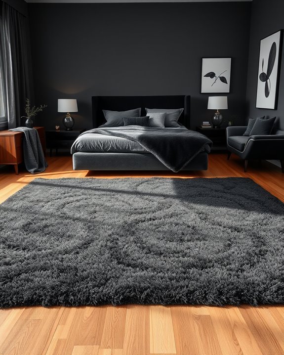 cozy black textured rugs