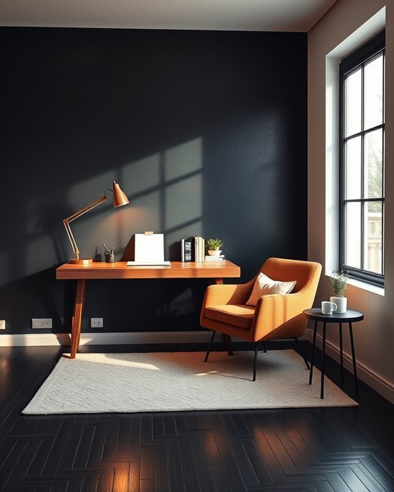 cozy black wall ambiance