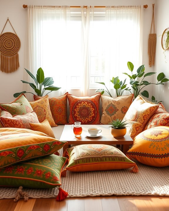 cozy boho floor cushions