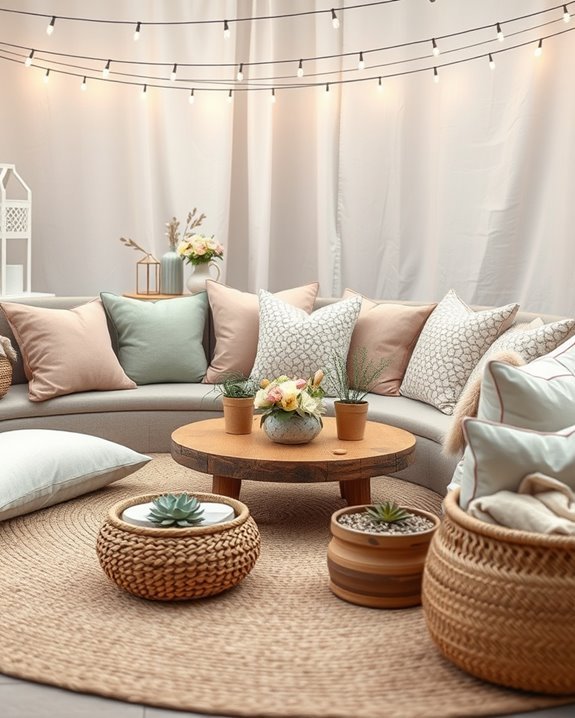 cozy boho seating area