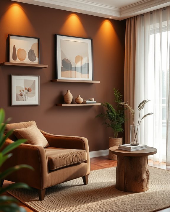 cozy brown accent lighting