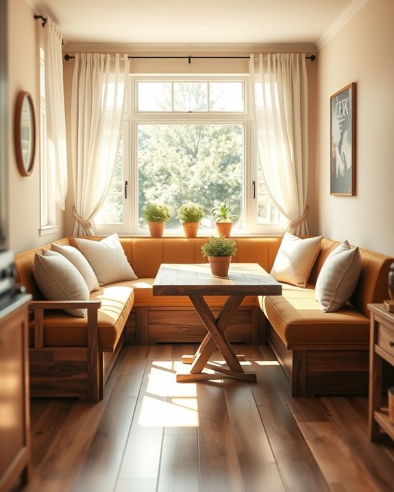 cozy brown breakfast nook