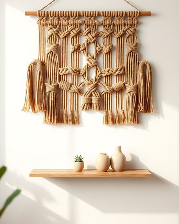 cozy brown macram wall hangings