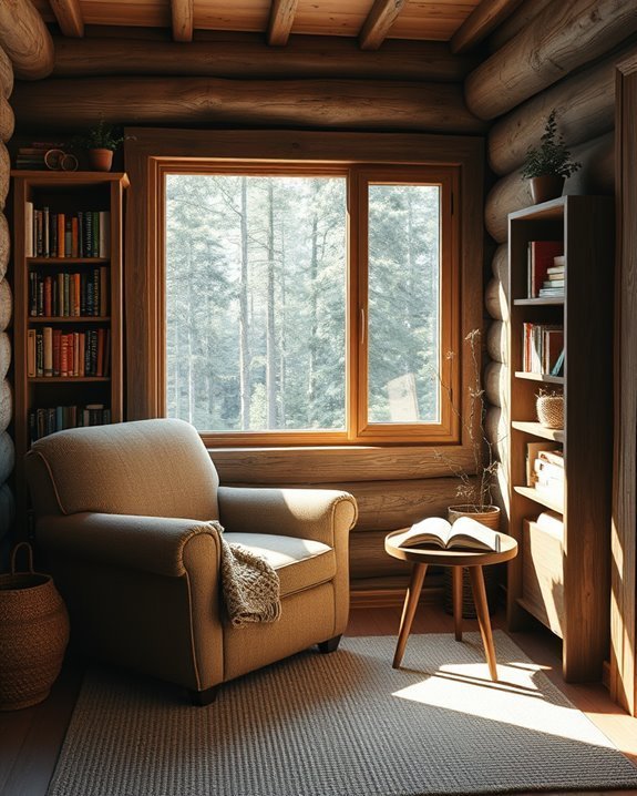 cozy cabin reading corner