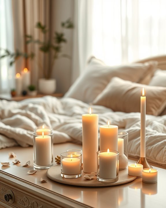 cozy candle ambiance arrangements