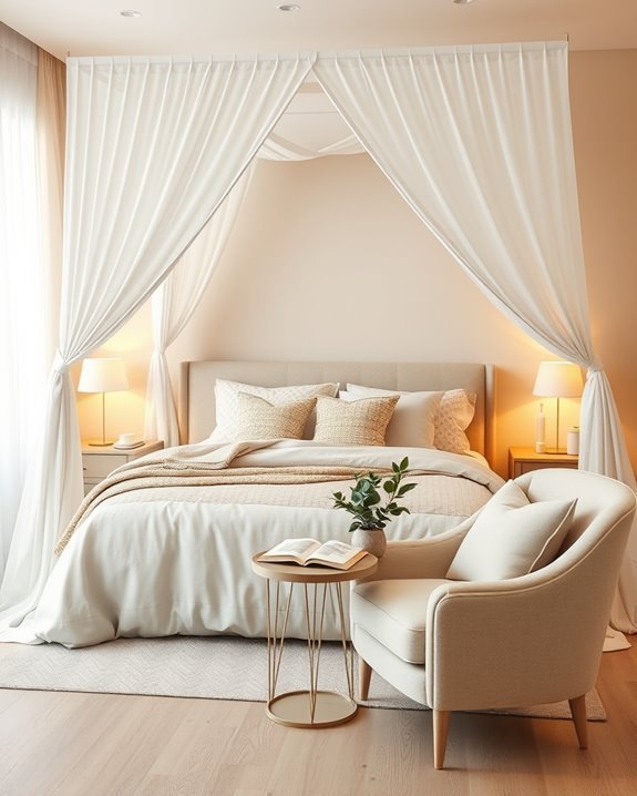 cozy canopy bed reading lights