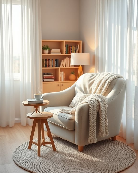 cozy chair warm lighting