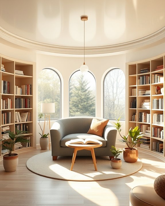 cozy circular reading nook