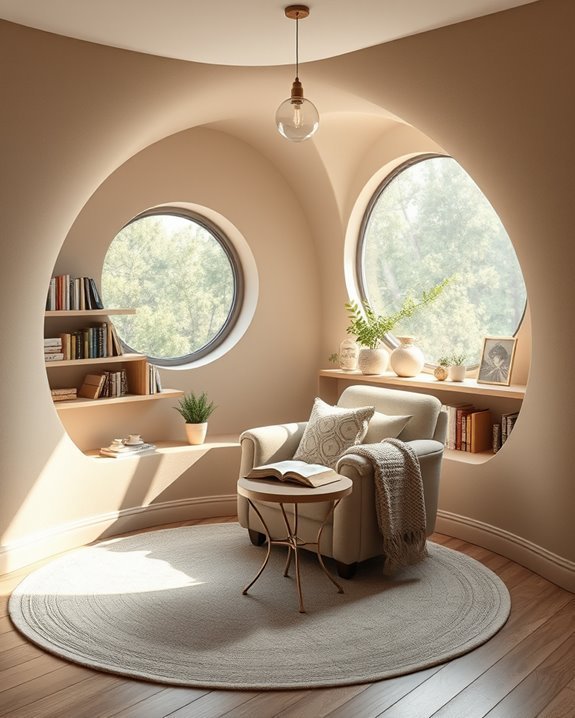 cozy circular reading nook