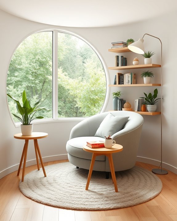 cozy circular reading nook