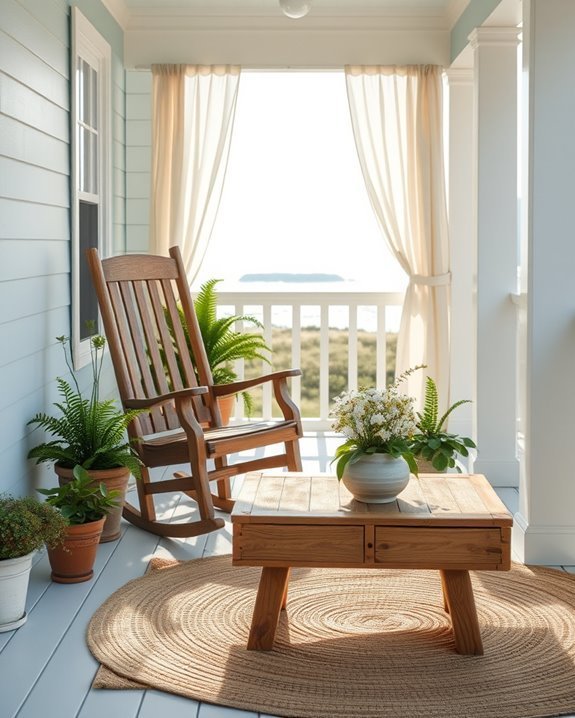 cozy coastal farmhouse porch