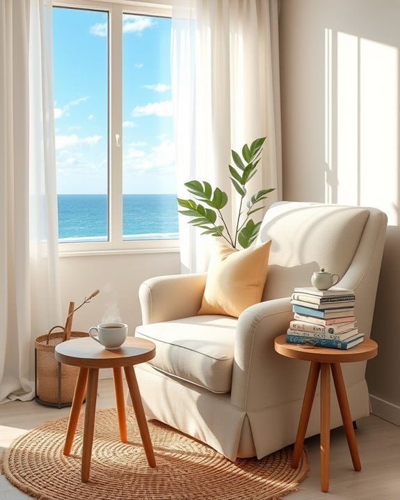 cozy coastal reading nook