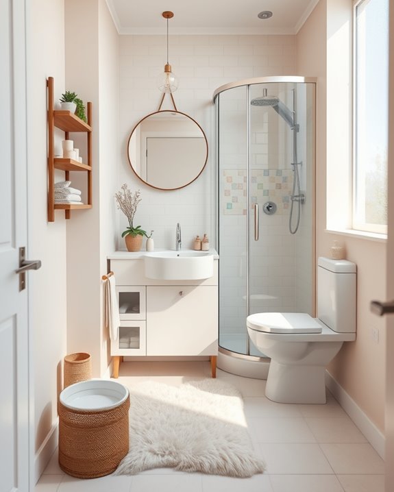 cozy compact bathroom design