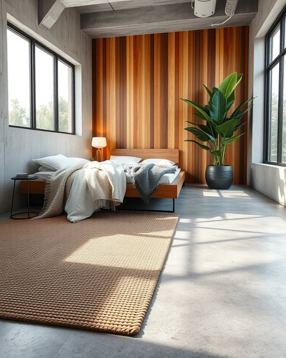 cozy concrete floor retreat