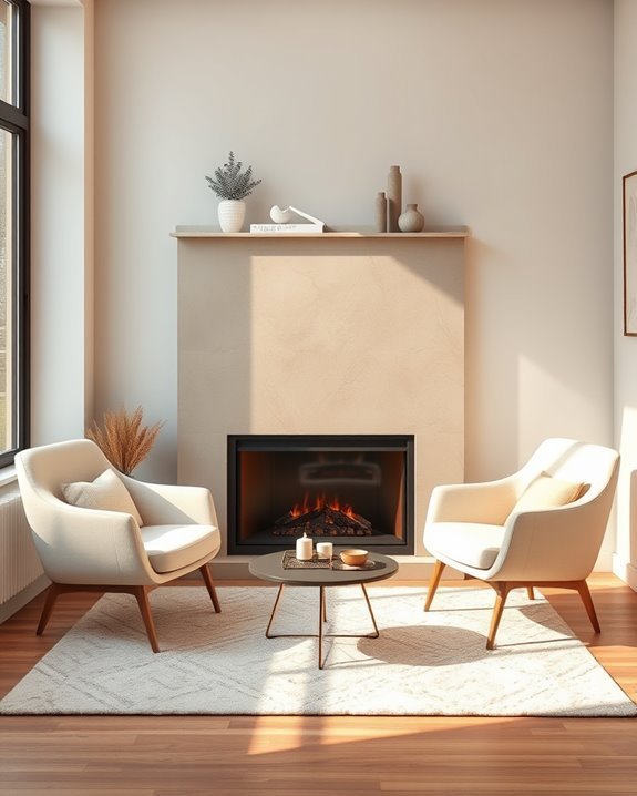 cozy corner fireplace ambiance