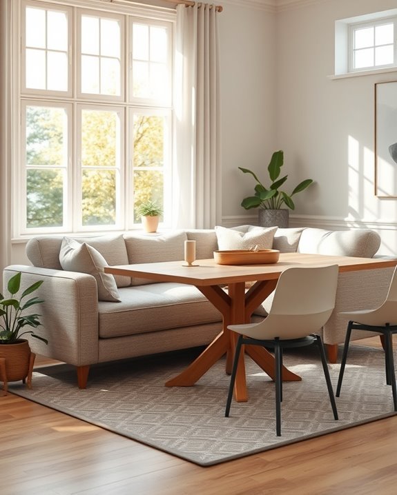 cozy corner sofas enhance dining
