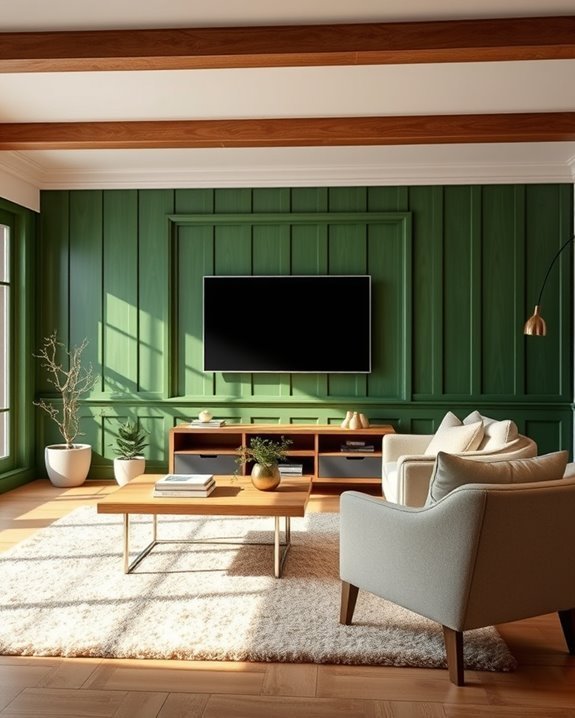 cozy cottage green paneling