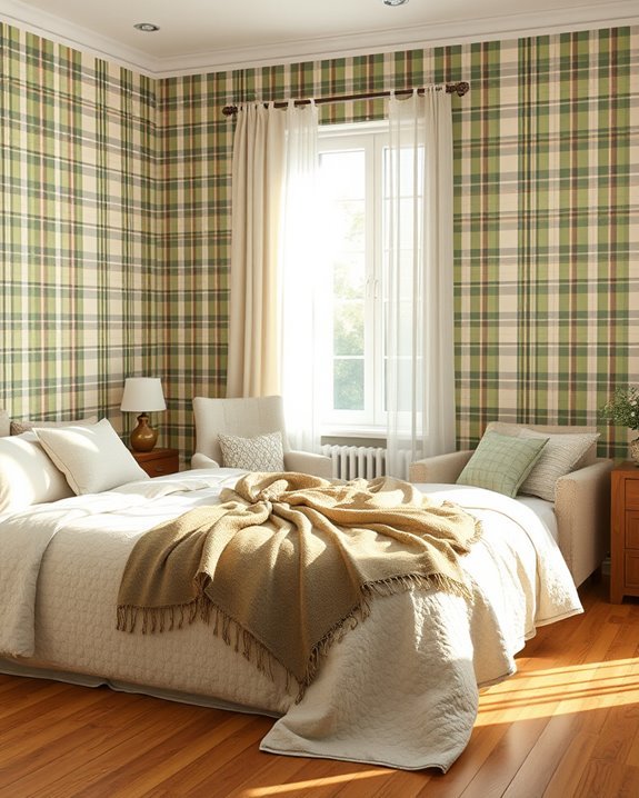 cozy cottage green plaid