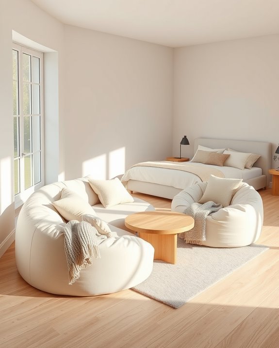 cozy curved bean bag comfort