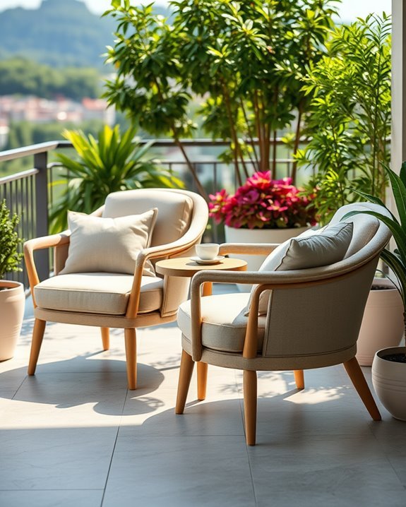 cozy cushioned balcony chairs