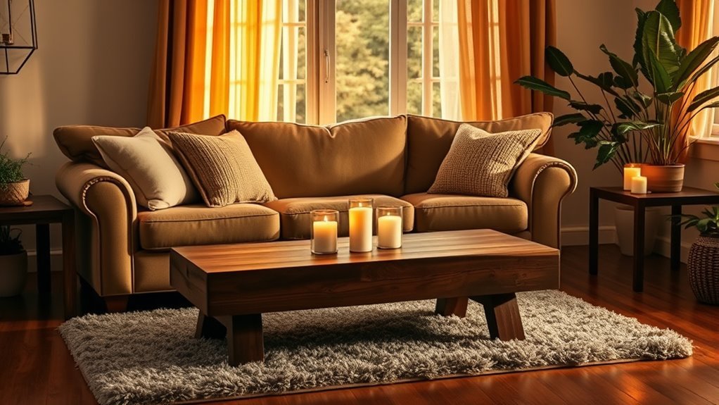 cozy dark beige sofas