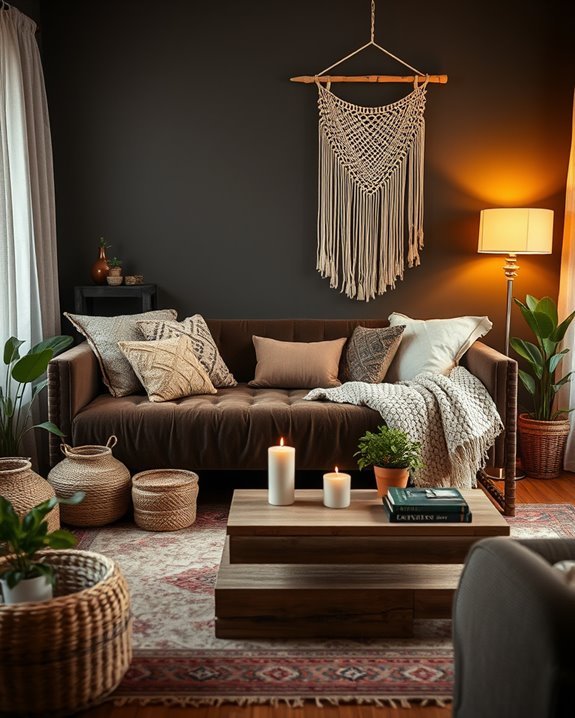 cozy dark boho daybed