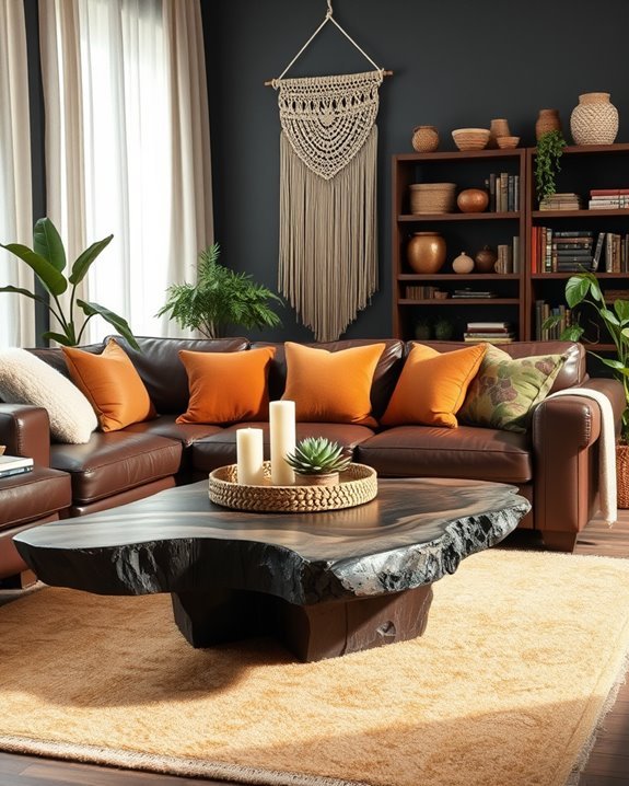 cozy dark wood accents