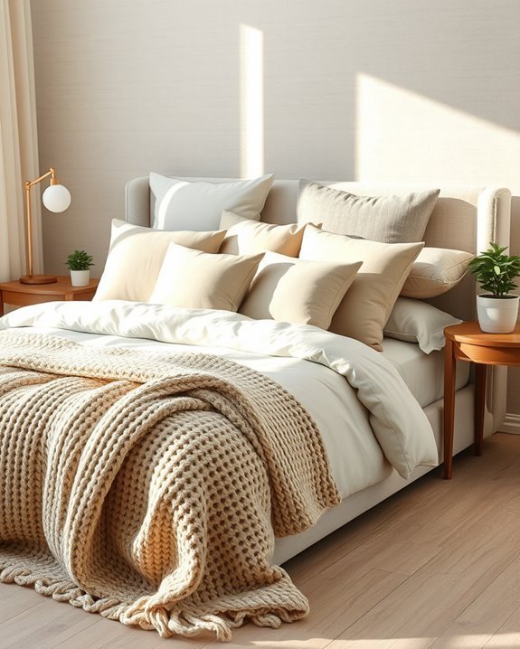 cozy decorative cushion layering