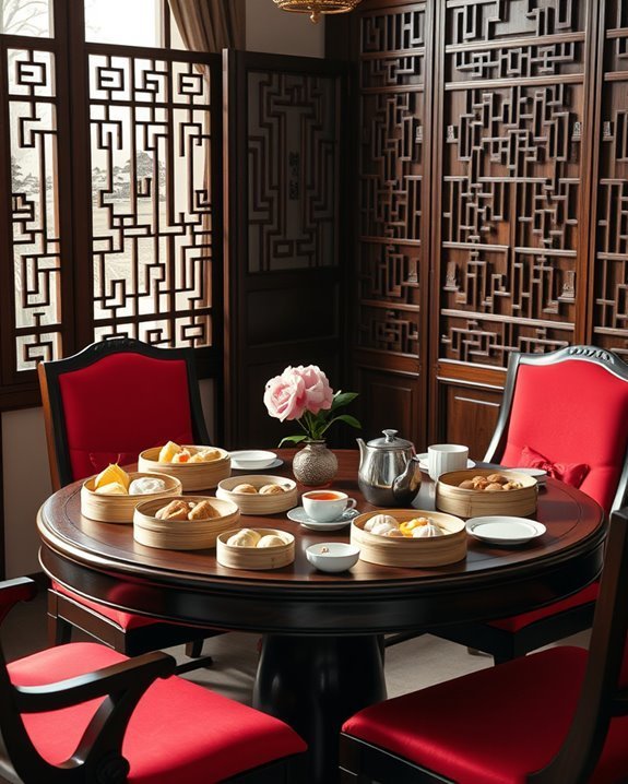 cozy dim sum setup