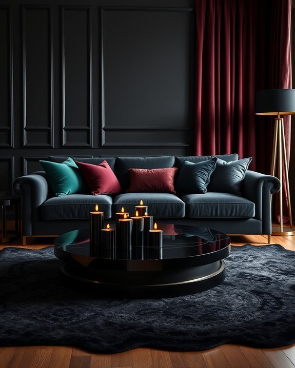 cozy dramatic textile layering