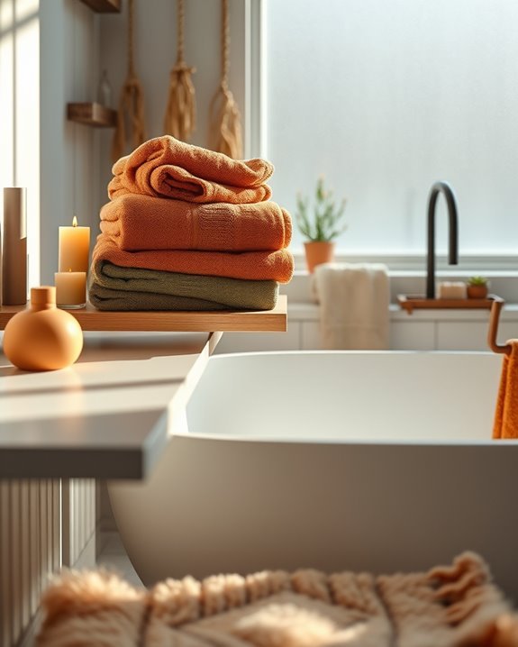 cozy earthy towel decor