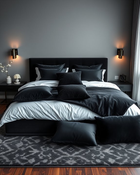 cozy elegant black pillows