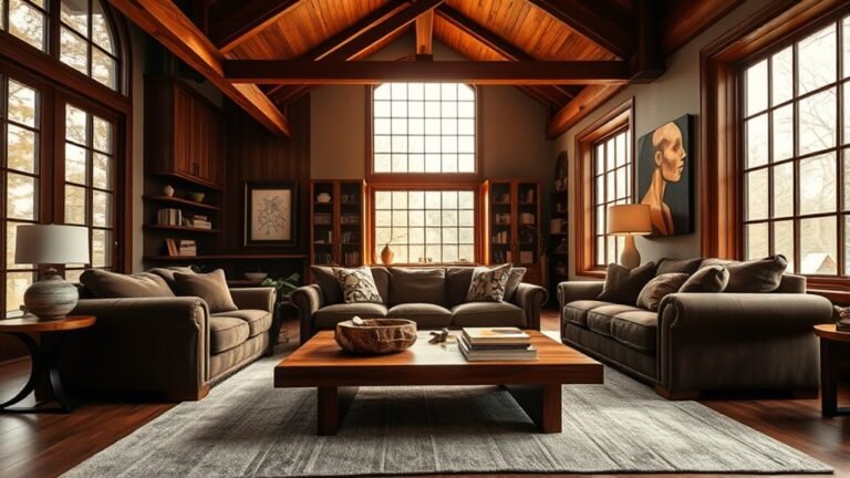 cozy elegant dark wood interiors