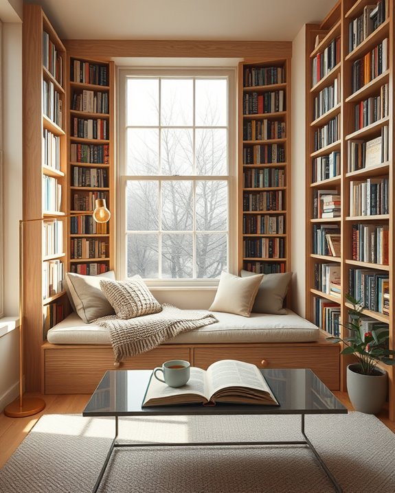cozy elevated reading nook