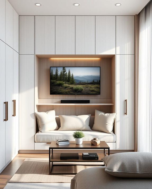 cozy entertainment nook setup