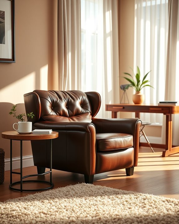 cozy ergonomic leather seating