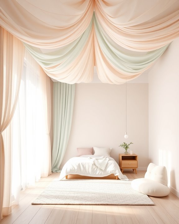 cozy fabric drapings enhance