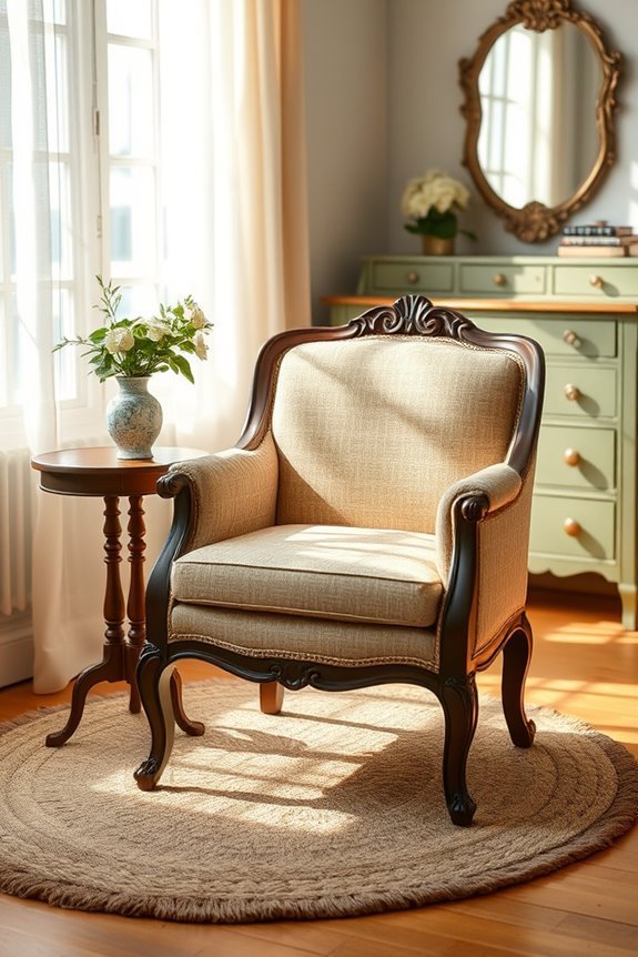 cozy fabric enhances antiques