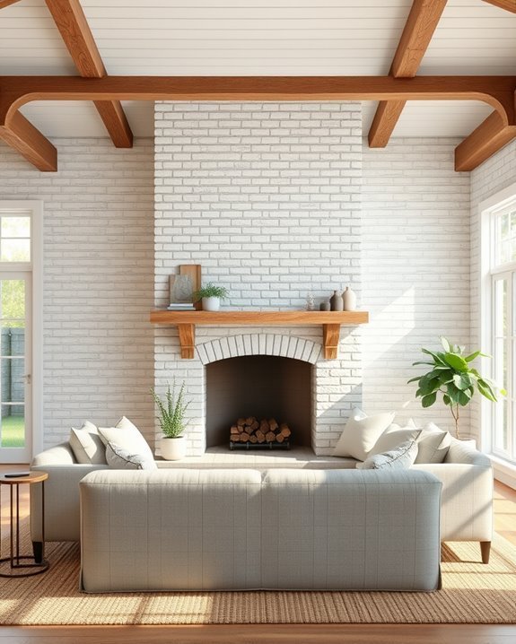 cozy farmhouse whitewashed finish